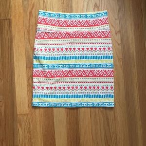 Aztec printer skirt